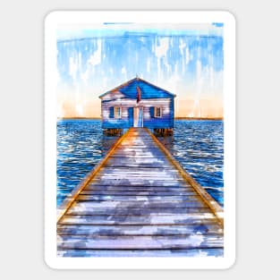 Lake Jetty To Cabin USA Sticker